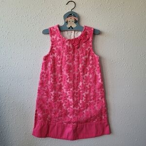Gymboree Girls Pink Flower Easter Shift Dress, Size 7